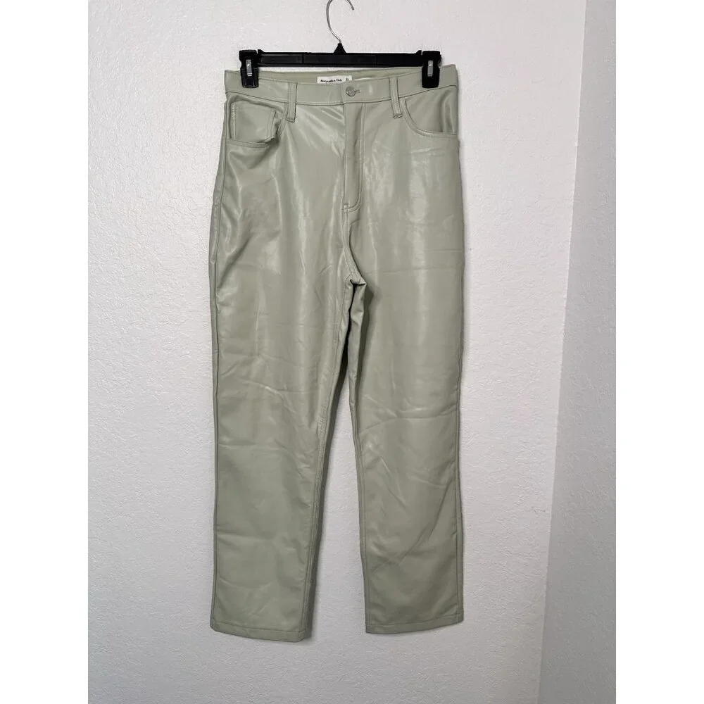 Abercrombie & Fitch 90s Straight Vegan‎ Leather High Rise